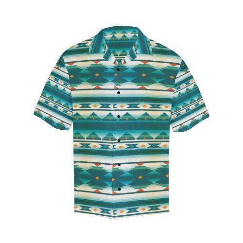 Blue Tribal Aztec Men Hawaiian Shirt