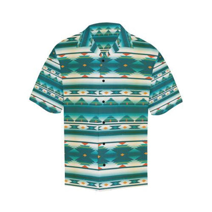 Blue Tribal Aztec Men Hawaiian Shirt