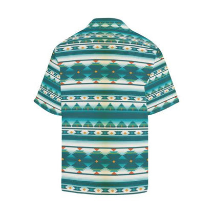 Blue Tribal Aztec Men Hawaiian Shirt