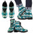 Blue Tribal Aztec Men Leather Boots