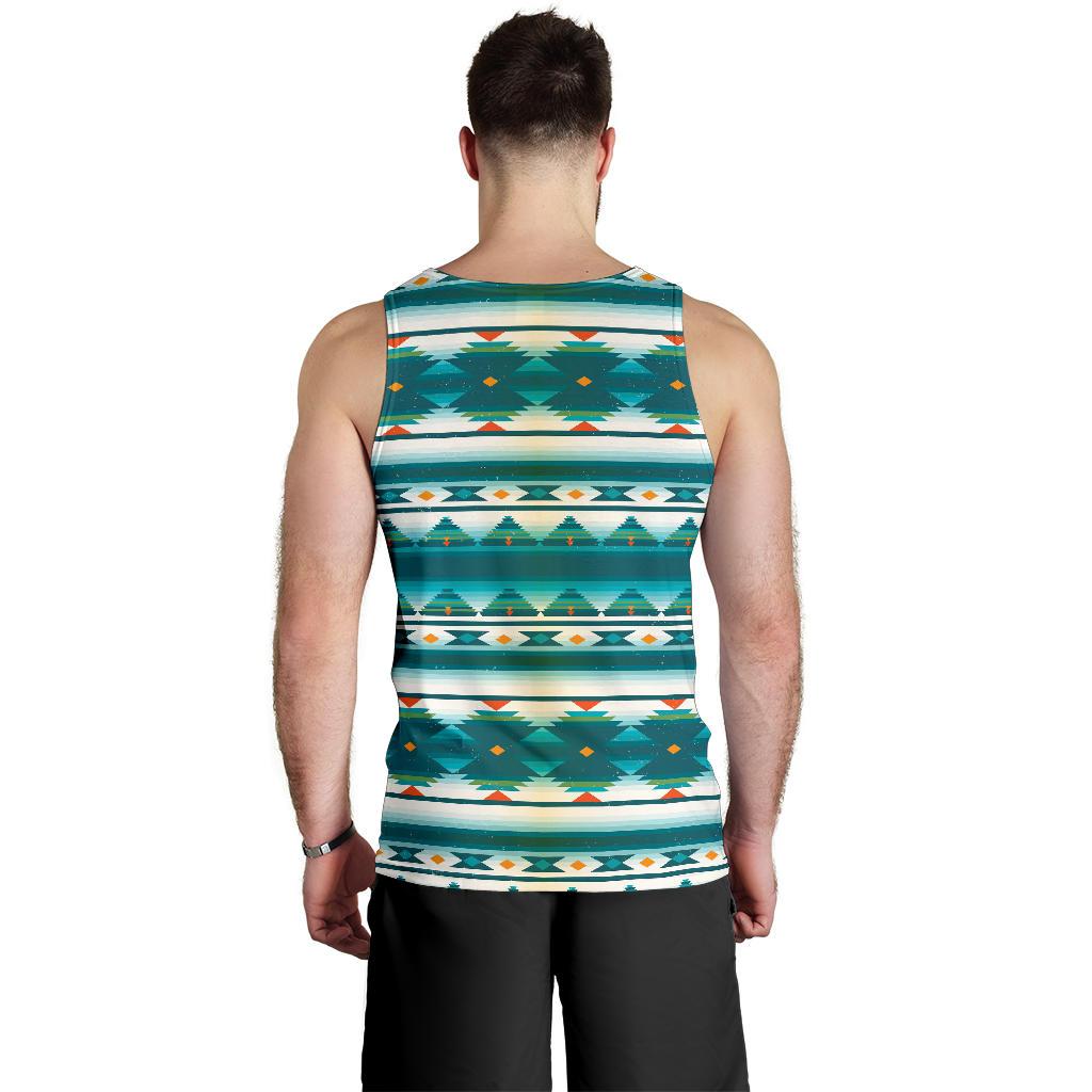 Blue Tribal Aztec Men Tank Top