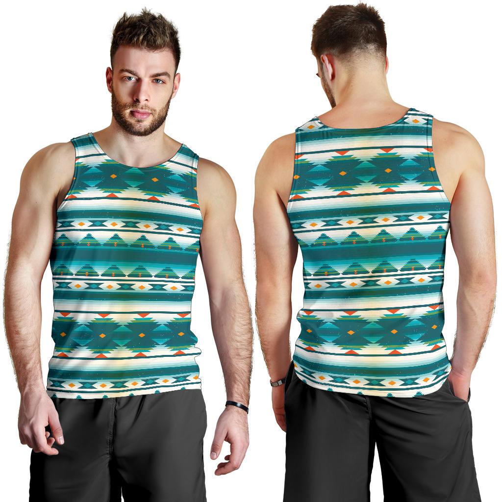 Blue Tribal Aztec Men Tank Top