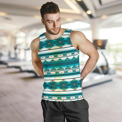Blue Tribal Aztec Men Tank Top