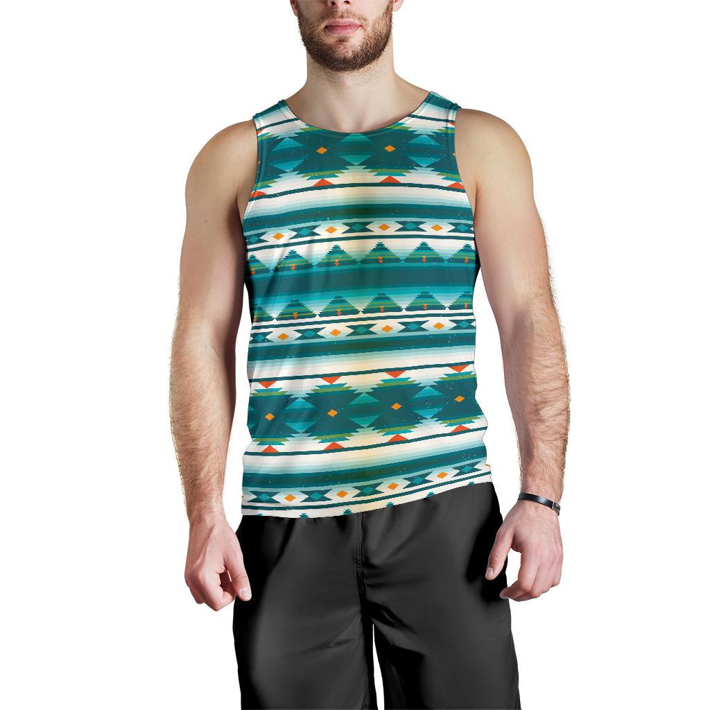 Blue Tribal Aztec Men Tank Top