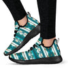 Blue Tribal Aztec Mesh Knit Sneakers Shoes