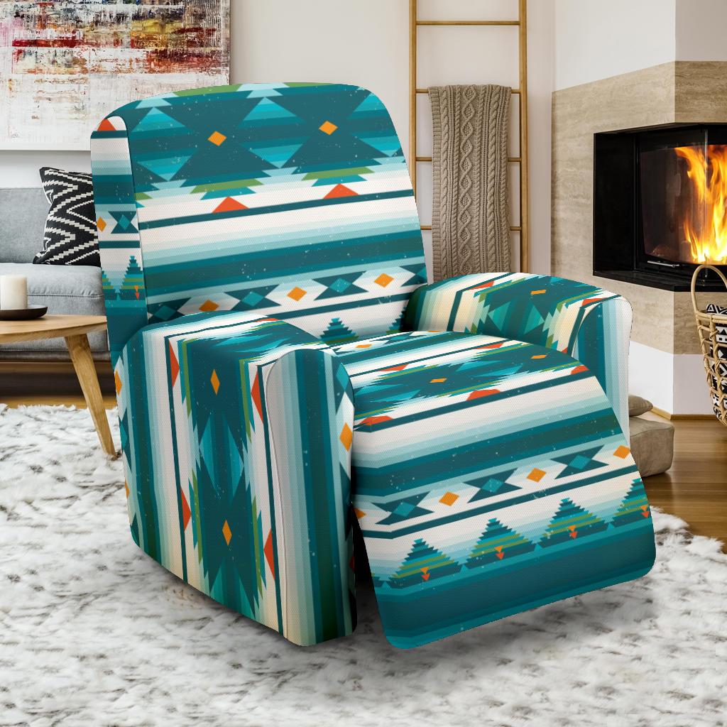 Blue Tribal Aztec Recliner Slipcover-JORJUNE.COM