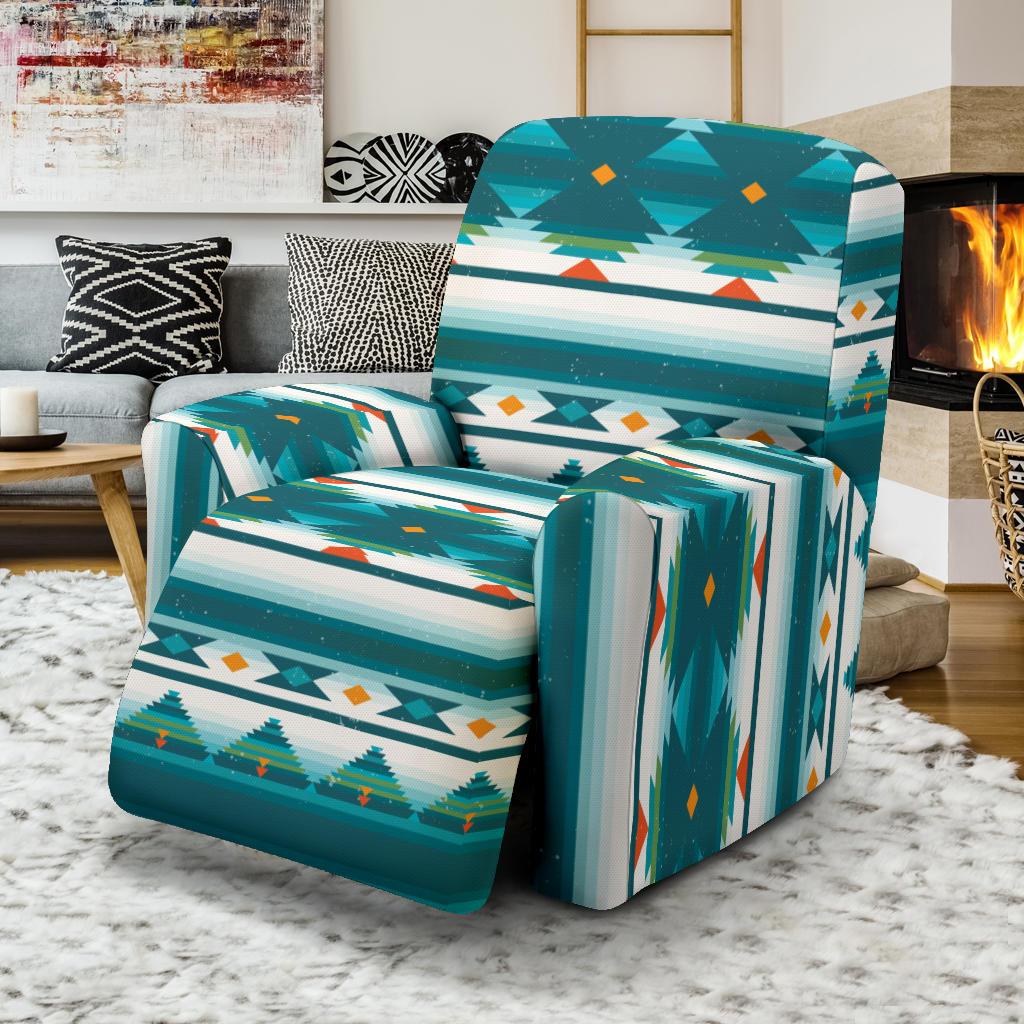 Blue Tribal Aztec Recliner Slipcover-JORJUNE.COM