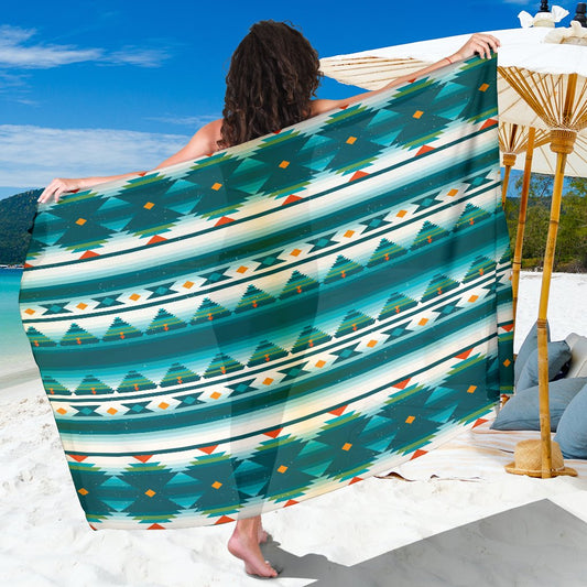 Blue Tribal Aztec Sarong Pareo Wrap
