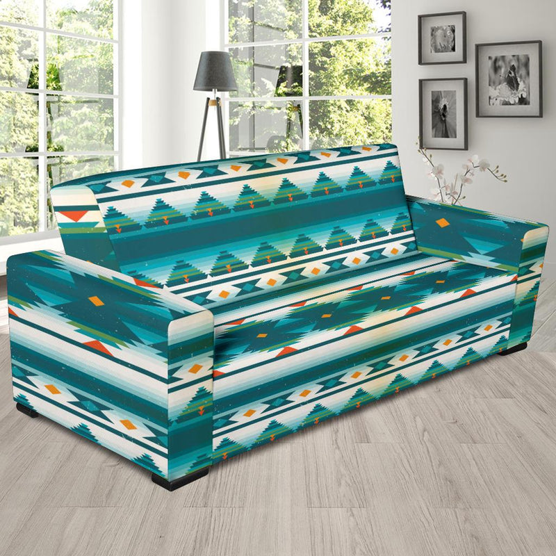 Blue Tribal Aztec Sofa Slipcover-JORJUNE.COM