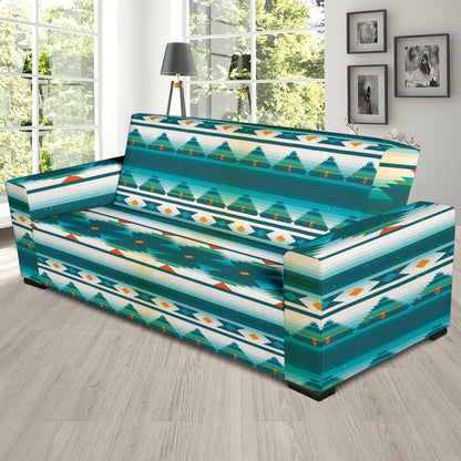 Blue Tribal Aztec Sofa Slipcover-JORJUNE.COM