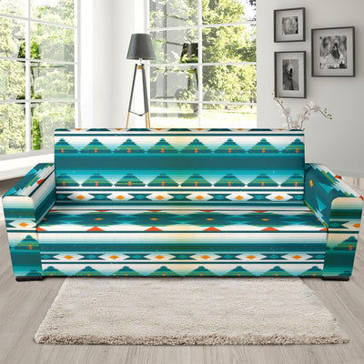 Blue Tribal Aztec Sofa Slipcover-JORJUNE.COM