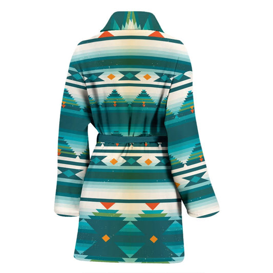 Blue Tribal Aztec Women Bath Robe