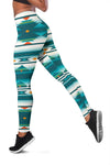 Blue Tribal Aztec Women Leggings