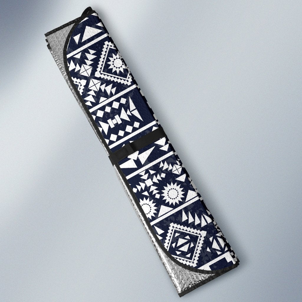 Blue White Tribal Aztec Car Sun Shade-JorJune