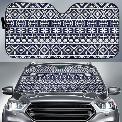 Blue White Tribal Aztec Car Sun Shade-JorJune