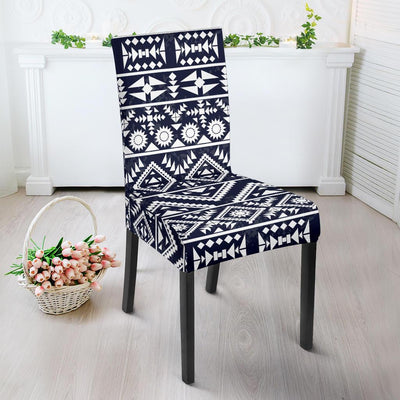 Blue White Tribal Aztec Dining Chair Slipcover-JORJUNE.COM