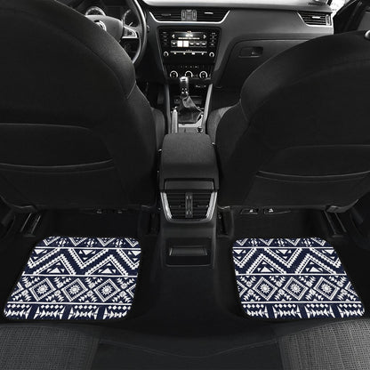 Blue White Tribal Aztec Front and Back Car Floor Mats