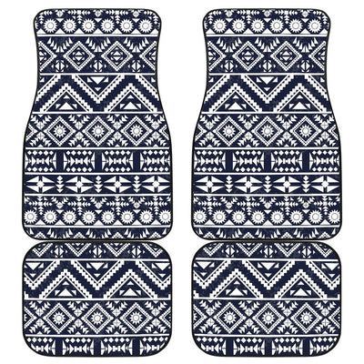Blue White Tribal Aztec Front and Back Car Floor Mats