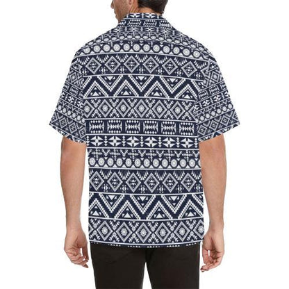 Black White Tribal Aztec Men Hawaiian Shirt