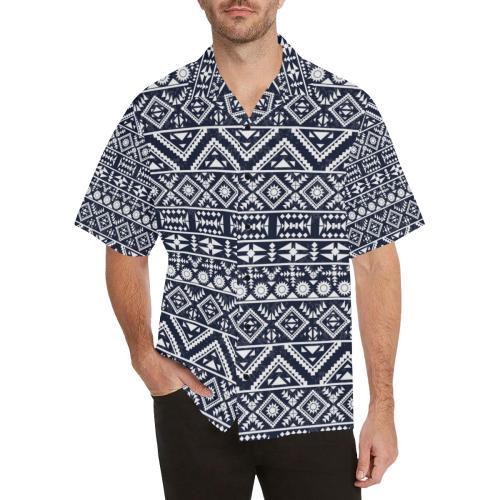Black White Tribal Aztec Men Hawaiian Shirt
