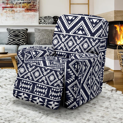 Blue White Tribal Aztec Recliner Slipcover-JORJUNE.COM