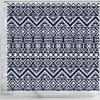 Blue White Tribal Aztec Shower Curtain