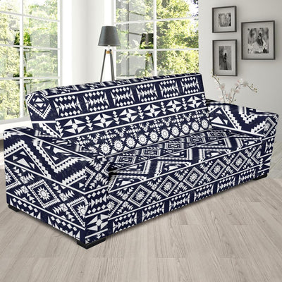 Blue White Tribal Aztec Sofa Slipcover-JORJUNE.COM