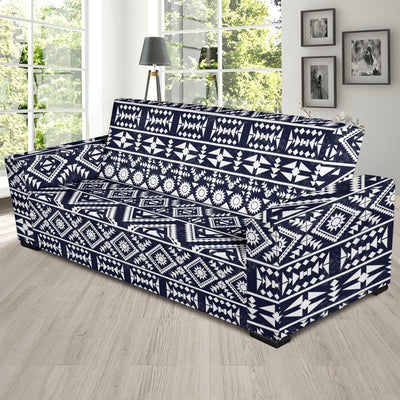 Blue White Tribal Aztec Sofa Slipcover-JORJUNE.COM