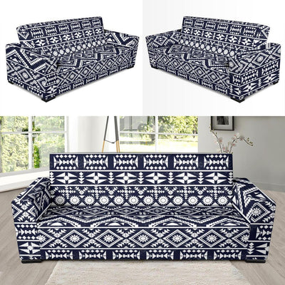 Blue White Tribal Aztec Sofa Slipcover-JORJUNE.COM