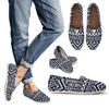 Blue White Tribal Aztec Women Casual Shoes-JorJune.com