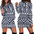 Blue White Tribal Aztec Women Hoodie Dress