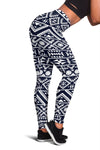 Black White Tribal Aztec Women Leggings