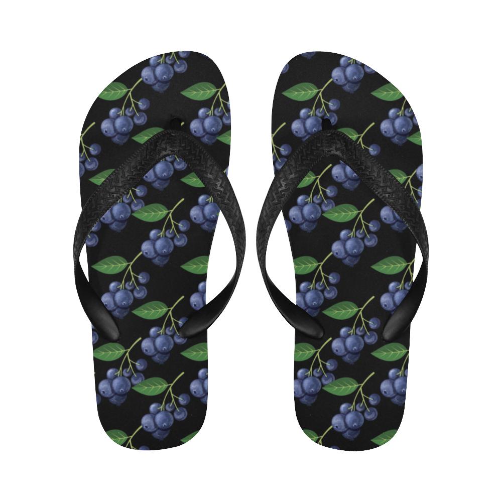 Blueberry Pattern Print Design BB01 Flip Flops-JorJune