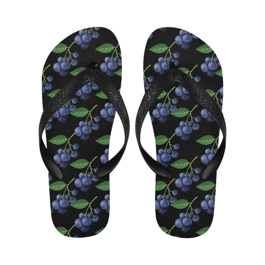 Blueberry Pattern Print Design BB01 Flip Flops-JorJune