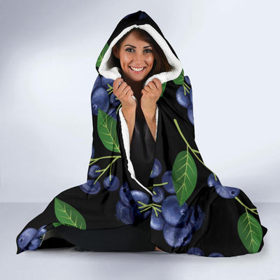 Blueberry Pattern Print Design BB01 Hooded Blanket-JORJUNE.COM