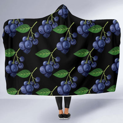 Blueberry Pattern Print Design BB01 Hooded Blanket-JORJUNE.COM