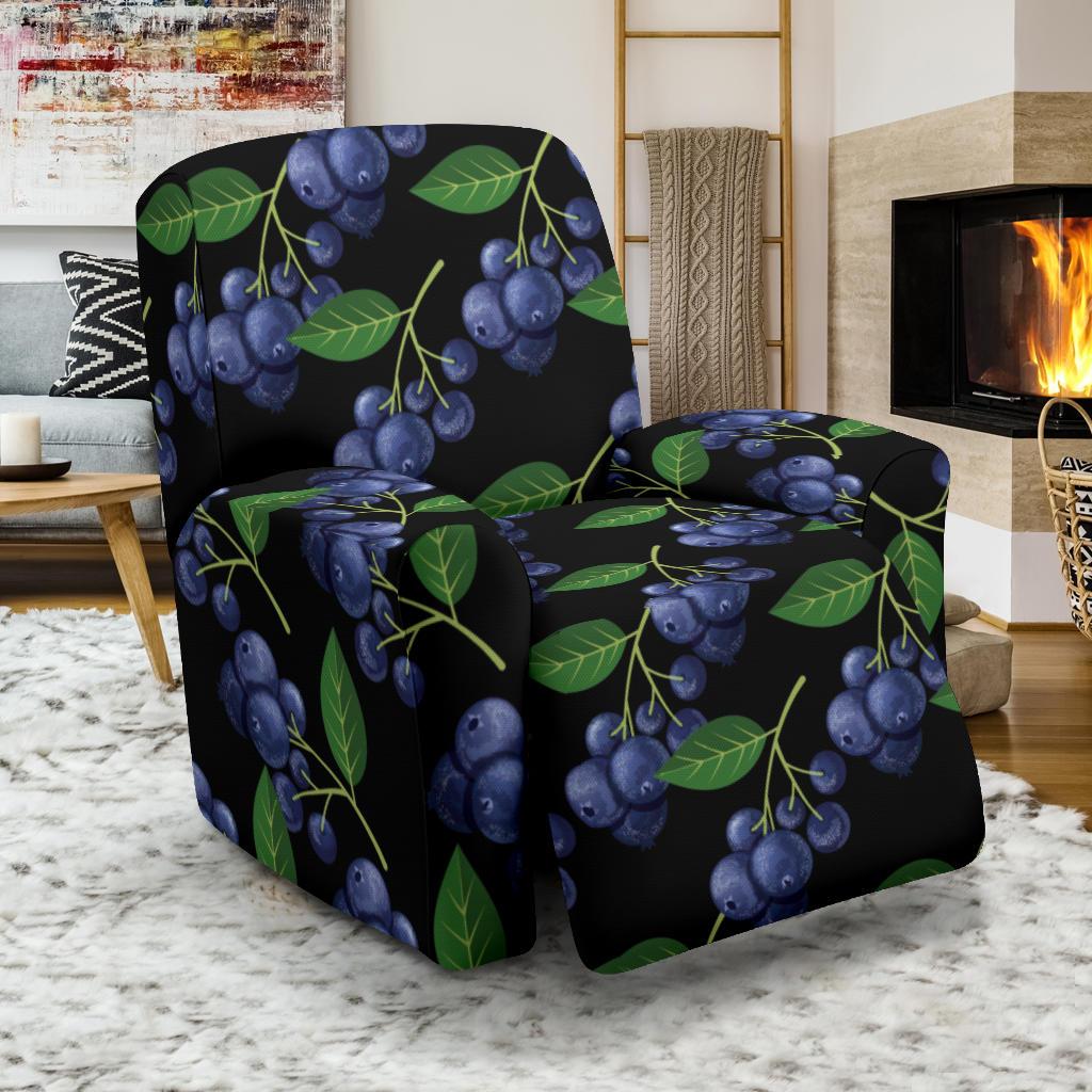 Blueberry Pattern Print Design BB01 Recliner Slipcover-JORJUNE.COM