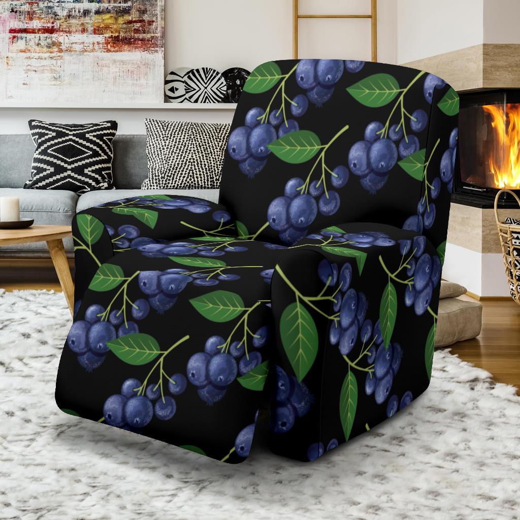 Blueberry Pattern Print Design BB01 Recliner Slipcover-JORJUNE.COM