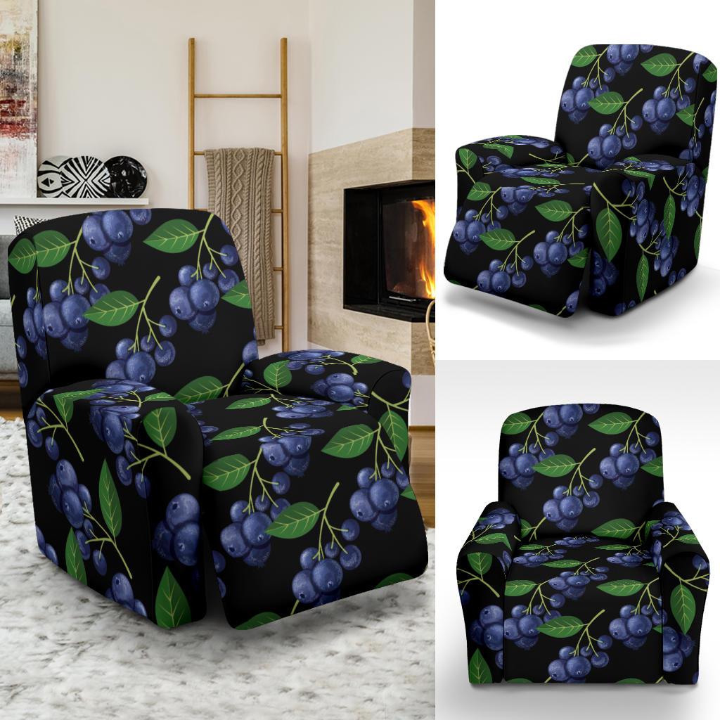 Blueberry Pattern Print Design BB01 Recliner Slipcover-JORJUNE.COM
