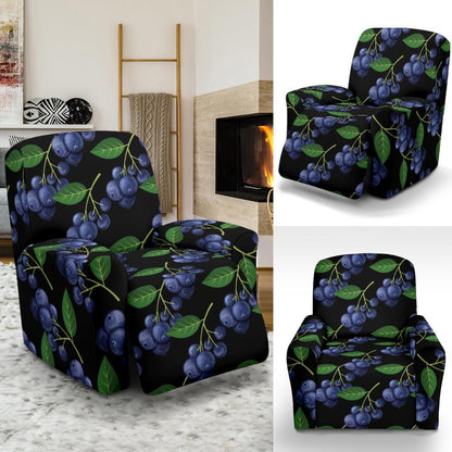 Blueberry Pattern Print Design BB01 Recliner Slipcover-JORJUNE.COM