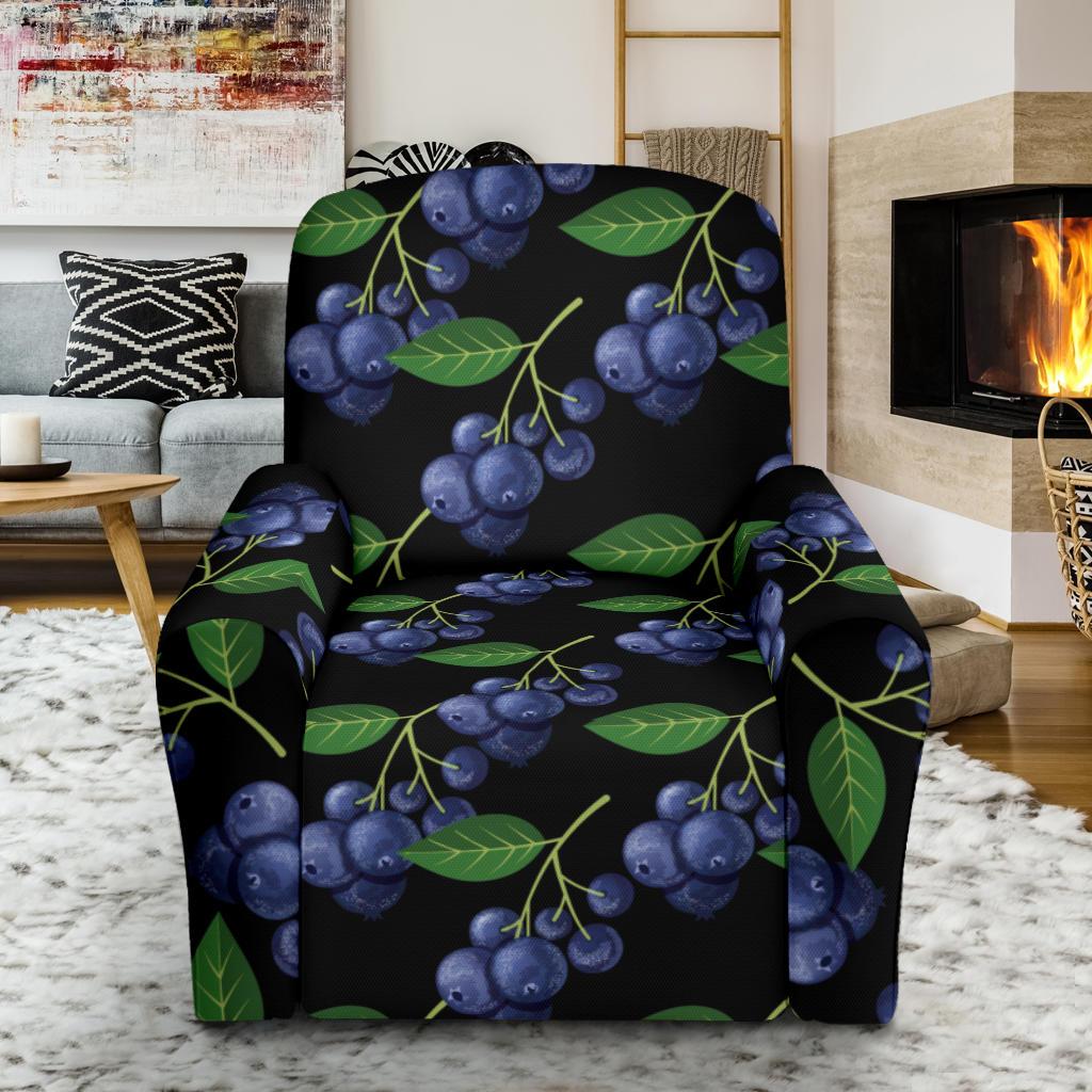 Blueberry Pattern Print Design BB01 Recliner Slipcover-JORJUNE.COM