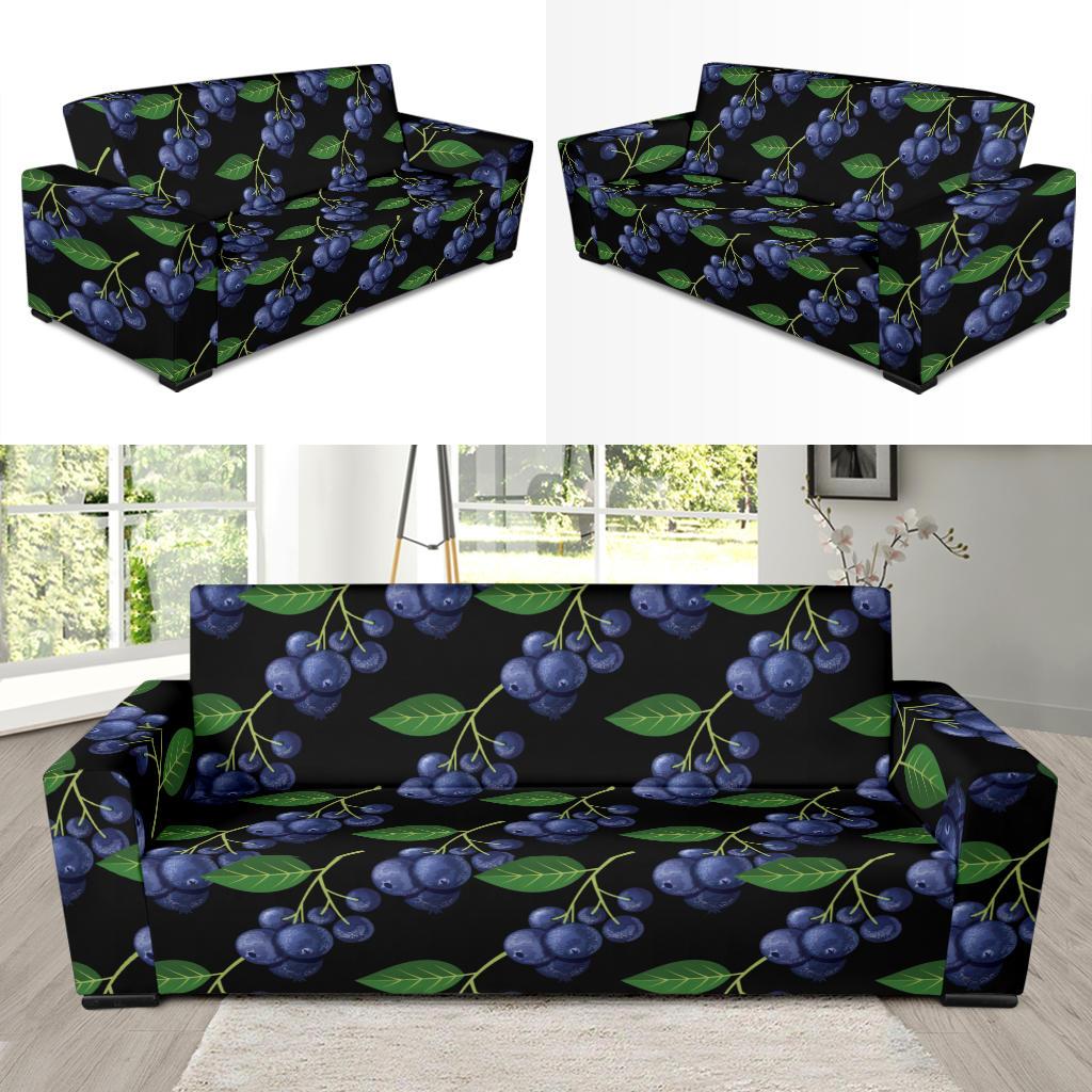Blueberry Pattern Print Design BB01 Sofa Slipcover-JORJUNE.COM