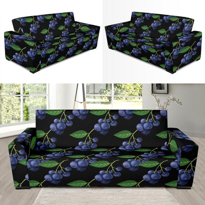 Blueberry Pattern Print Design BB01 Sofa Slipcover-JORJUNE.COM