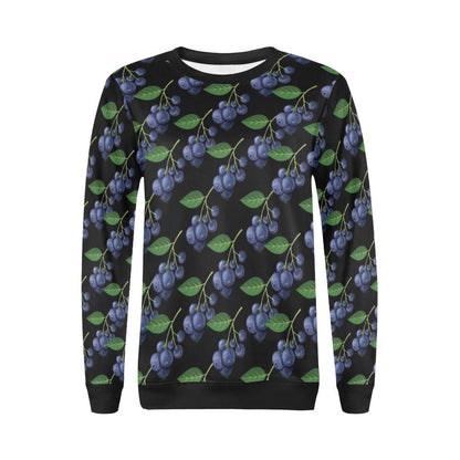 Blueberry Pattern Print Design BB01 Women Long Sleeve Sweatshirt-JorJune