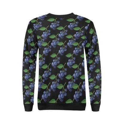 Blueberry Pattern Print Design BB01 Women Long Sleeve Sweatshirt-JorJune