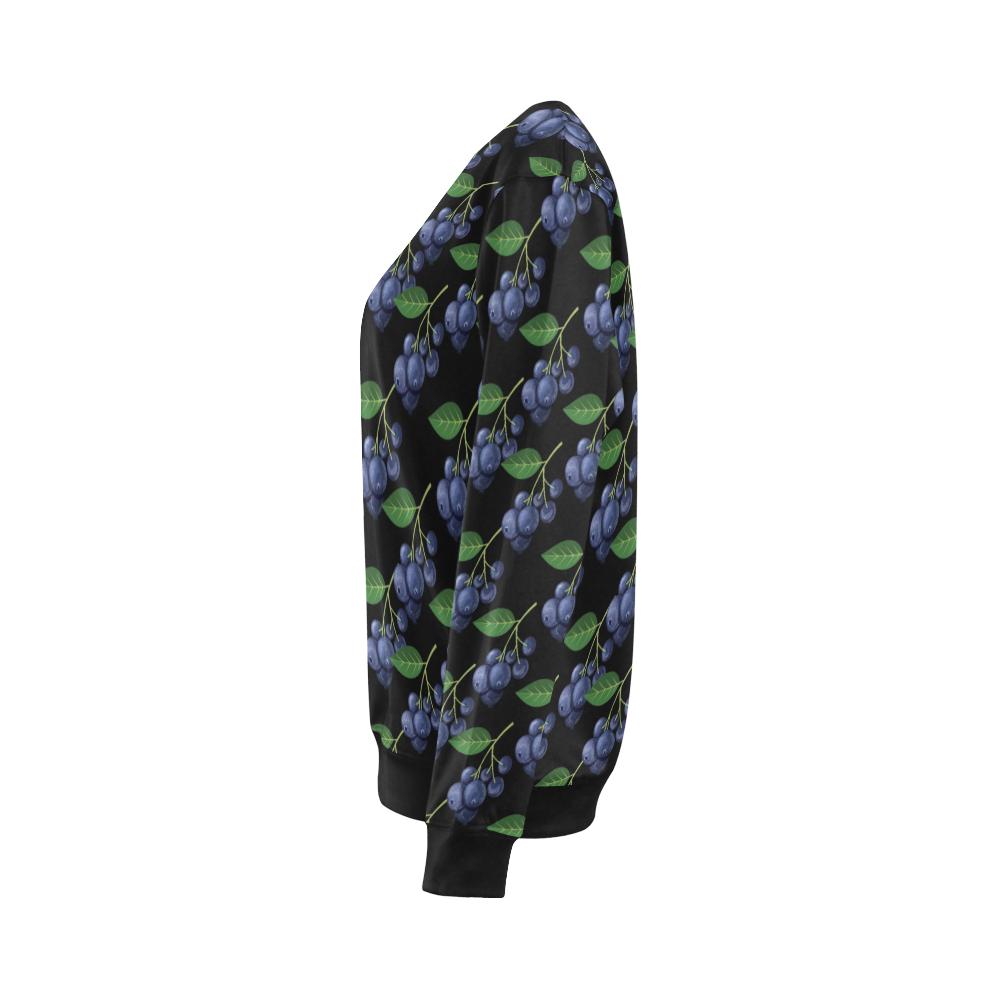 Blueberry Pattern Print Design BB01 Women Long Sleeve Sweatshirt-JorJune