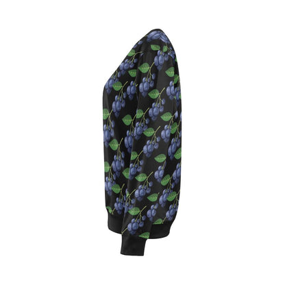 Blueberry Pattern Print Design BB01 Women Long Sleeve Sweatshirt-JorJune
