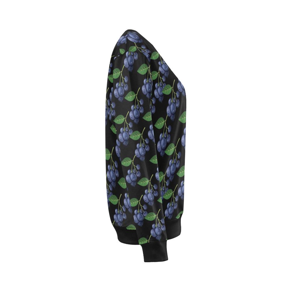 Blueberry Pattern Print Design BB01 Women Long Sleeve Sweatshirt-JorJune