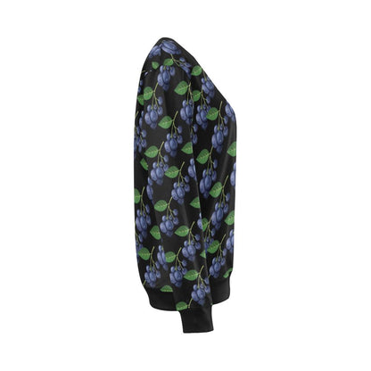 Blueberry Pattern Print Design BB01 Women Long Sleeve Sweatshirt-JorJune