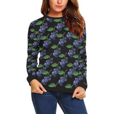 Blueberry Pattern Print Design BB01 Women Long Sleeve Sweatshirt-JorJune